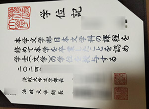 Hosei University diploma certificate