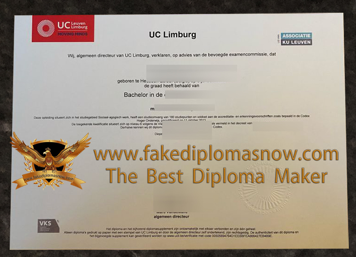 UC Leuven-Limburg degree certificate