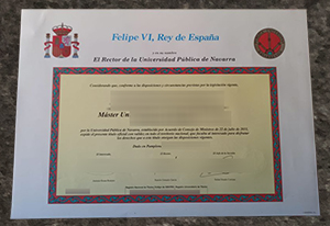 Universidad Pública de Navarra diploma