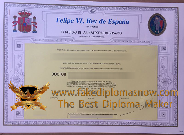 Universidad de Navarra diploma