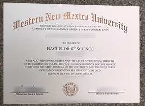 Western New Mexico University diploma certificate