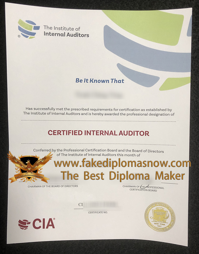 Certified Internal Auditor (CIA) certificate